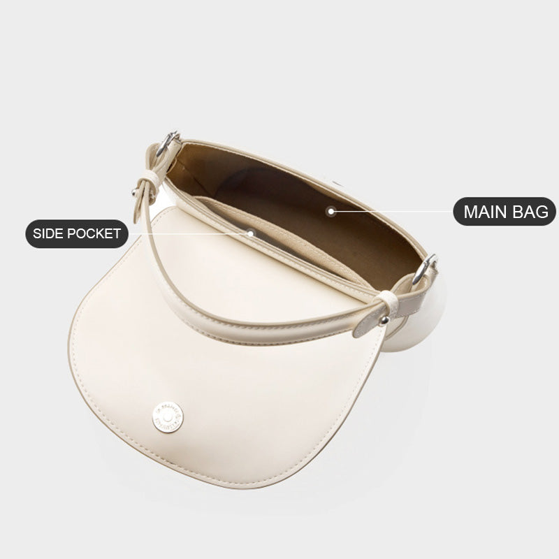 Women Fashion Plain Leather Simple Shoulder Bag-RAIIFY