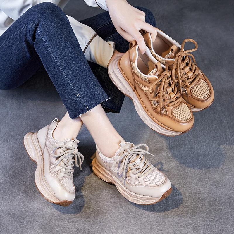 Women Minimalism Breathable Mesh Plain Casual Sneakers-RAIIFY