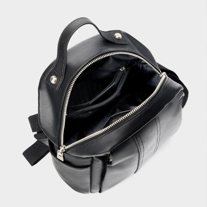 Women Minimalism Soft Plain Cowhide Mini Backpack-RAIIFY