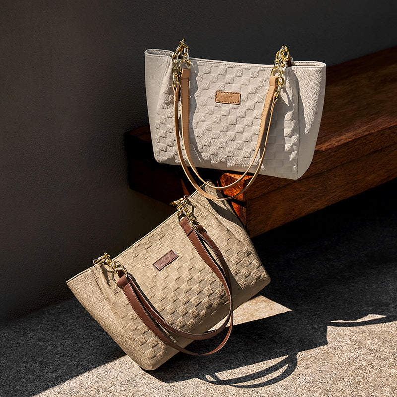 Women's Stylish Embossed Leather Shoulder Tote Bag-RAIIFY