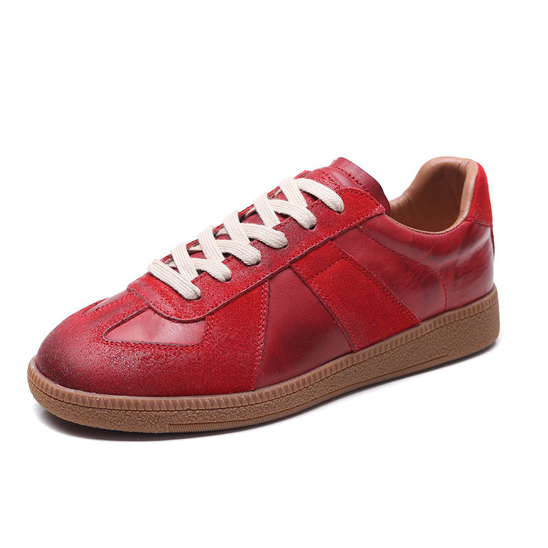 Women Retro Quilted Leather Flat Casual Sneakers-RAIIFY