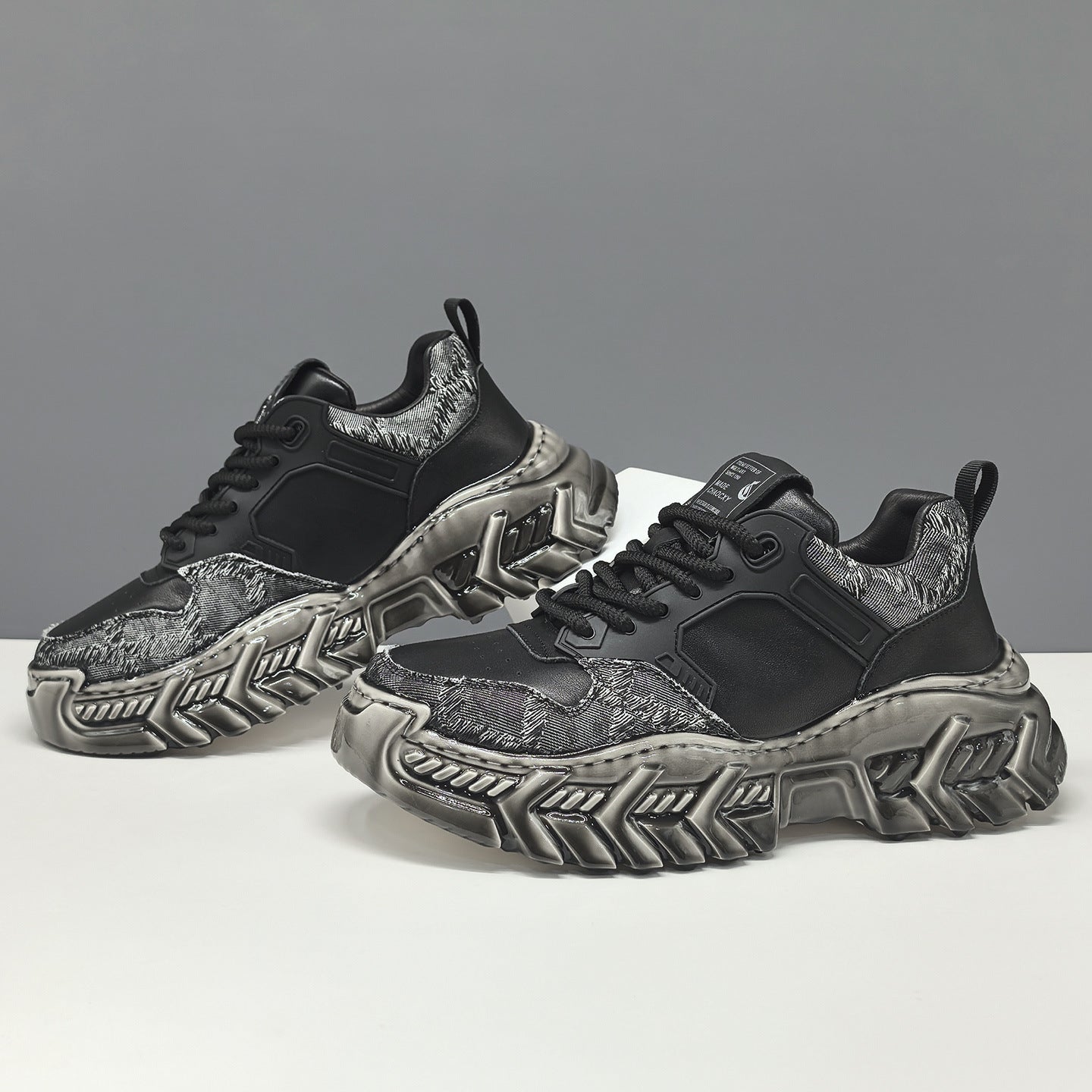 Men's Fashion Casual Leather Chunky Platform Sneakers-RAIIFY