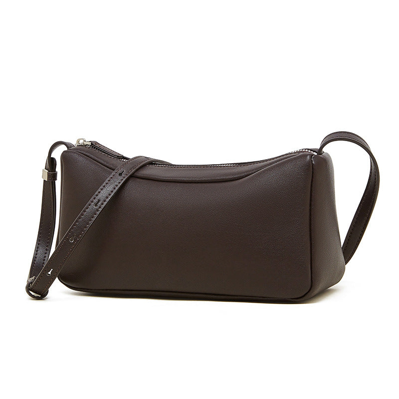 Women's Soft Plain Leather Casual Cross Body Bag-RAIIFY