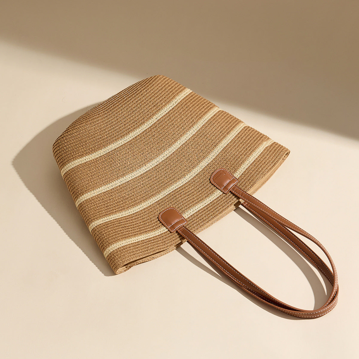 Women's Striped Straw Fashion Casual Tote Bag-RAIIFY