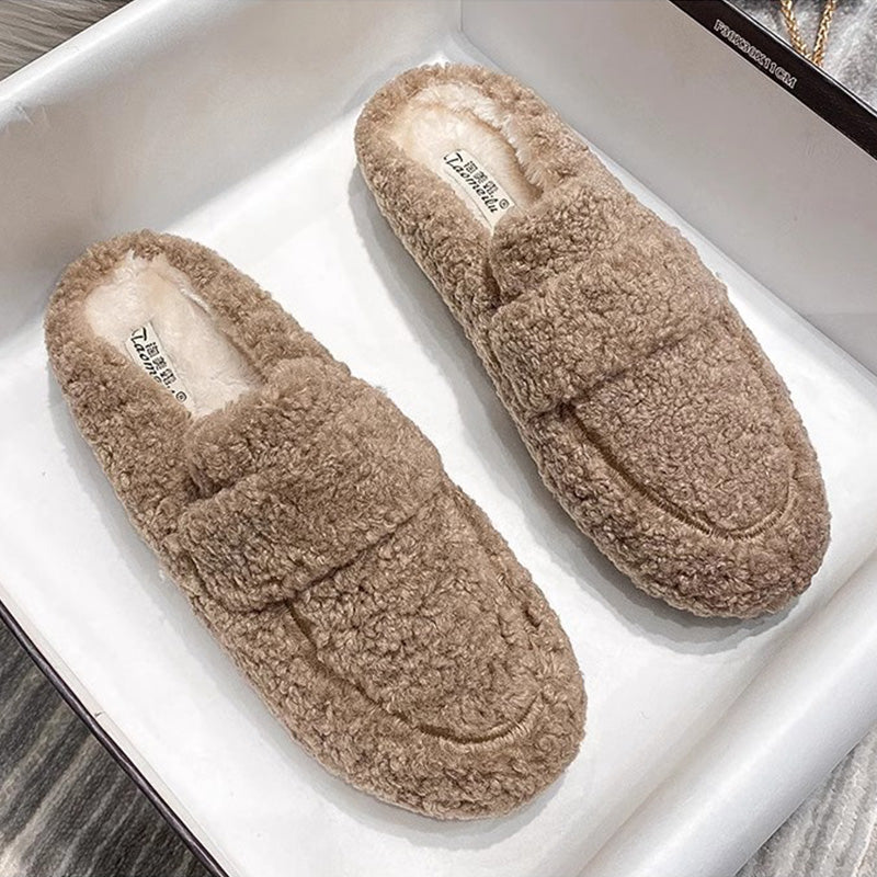 Women Minimalist Casual Winter Fur Slippers-RAIIFY