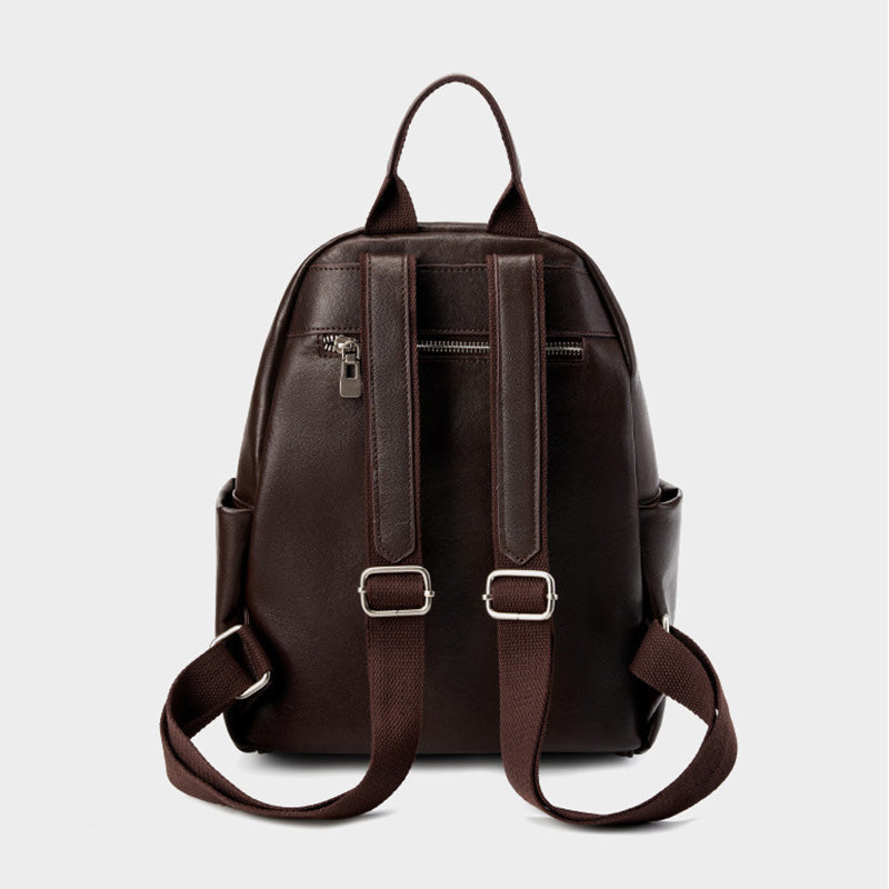 Women Minimalism Classic Leather Casual Backpack-RAIIFY