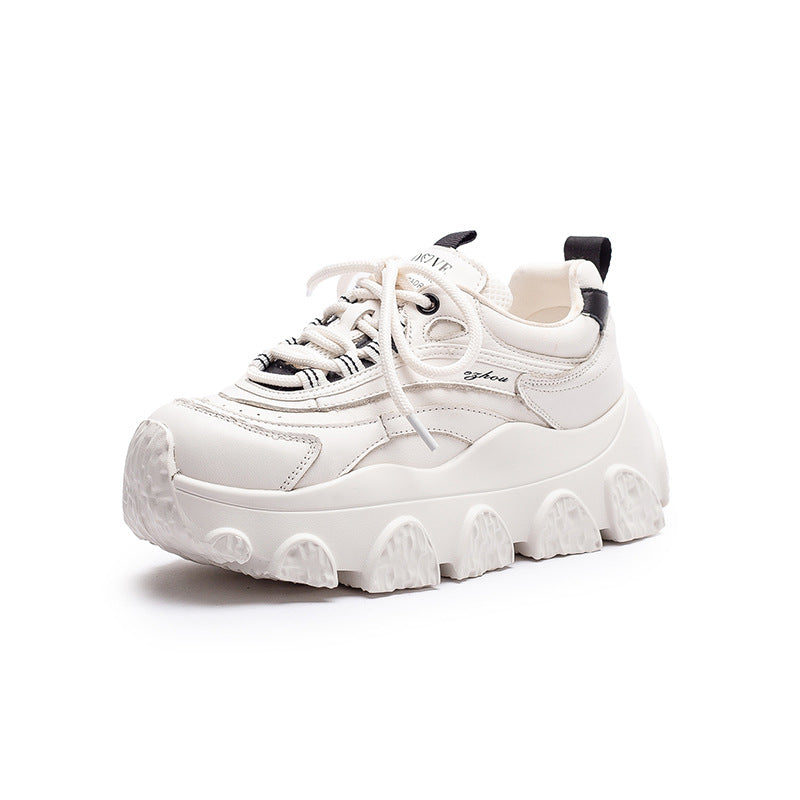 Women's Fashion Quilted Leather Platform Sneakers-RAIIFY
