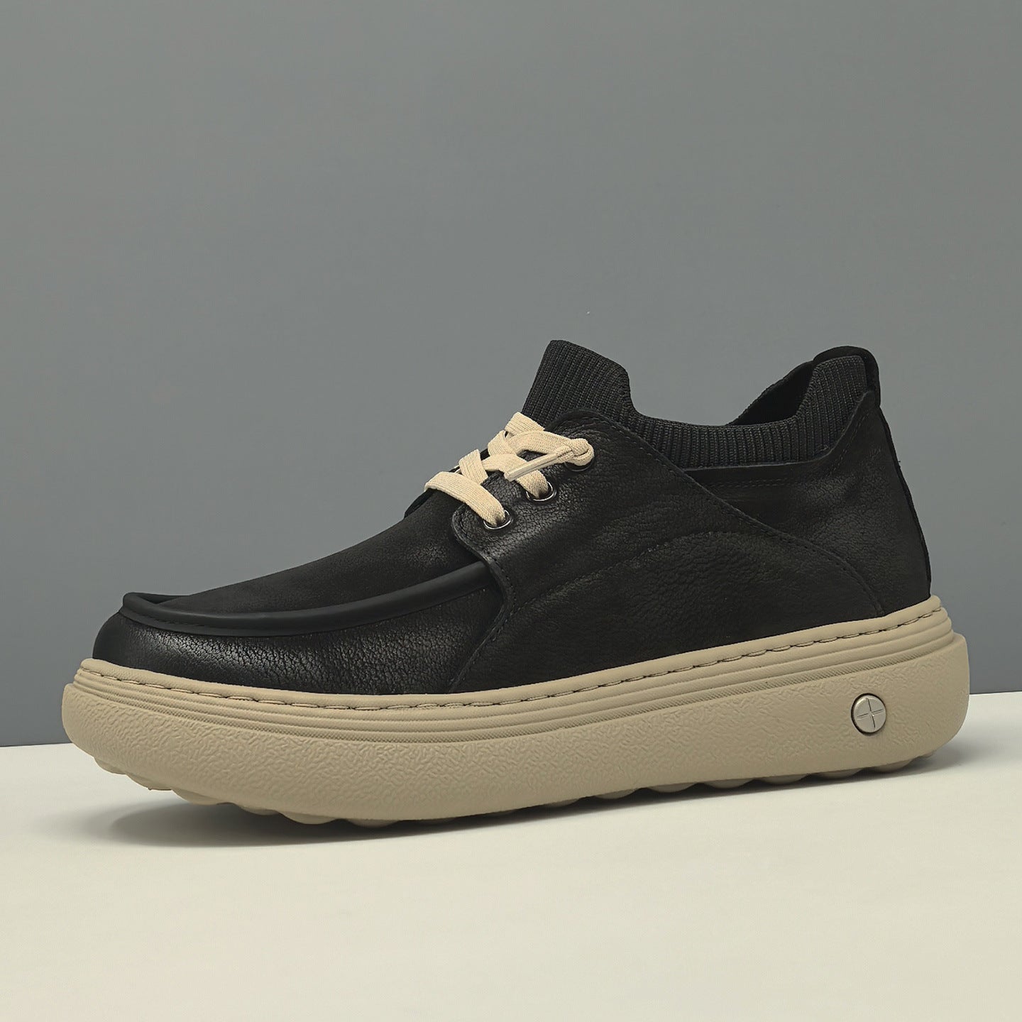 Men's Minimalism Plain Leather Slip-on Casual Shoes-RAIIFY