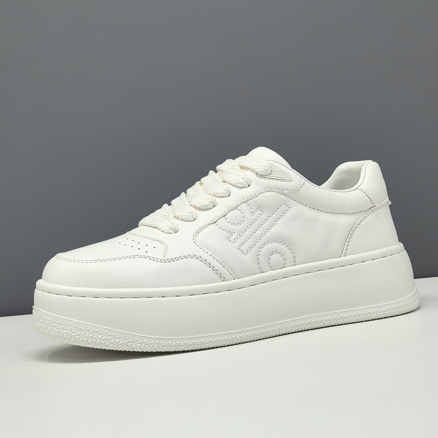 Men's Minimalist Plain Leather Casual Sneakers-RAIIFY