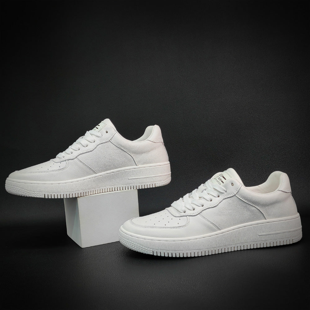 Men Fashion Pure White Casual Skate Sneakers-RAIIFY