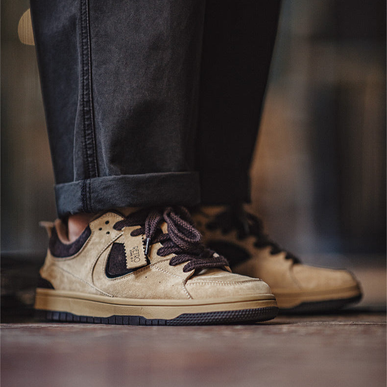 Men's Retro Breathable Leather Low Top Casual Sneakers-RAIIFY