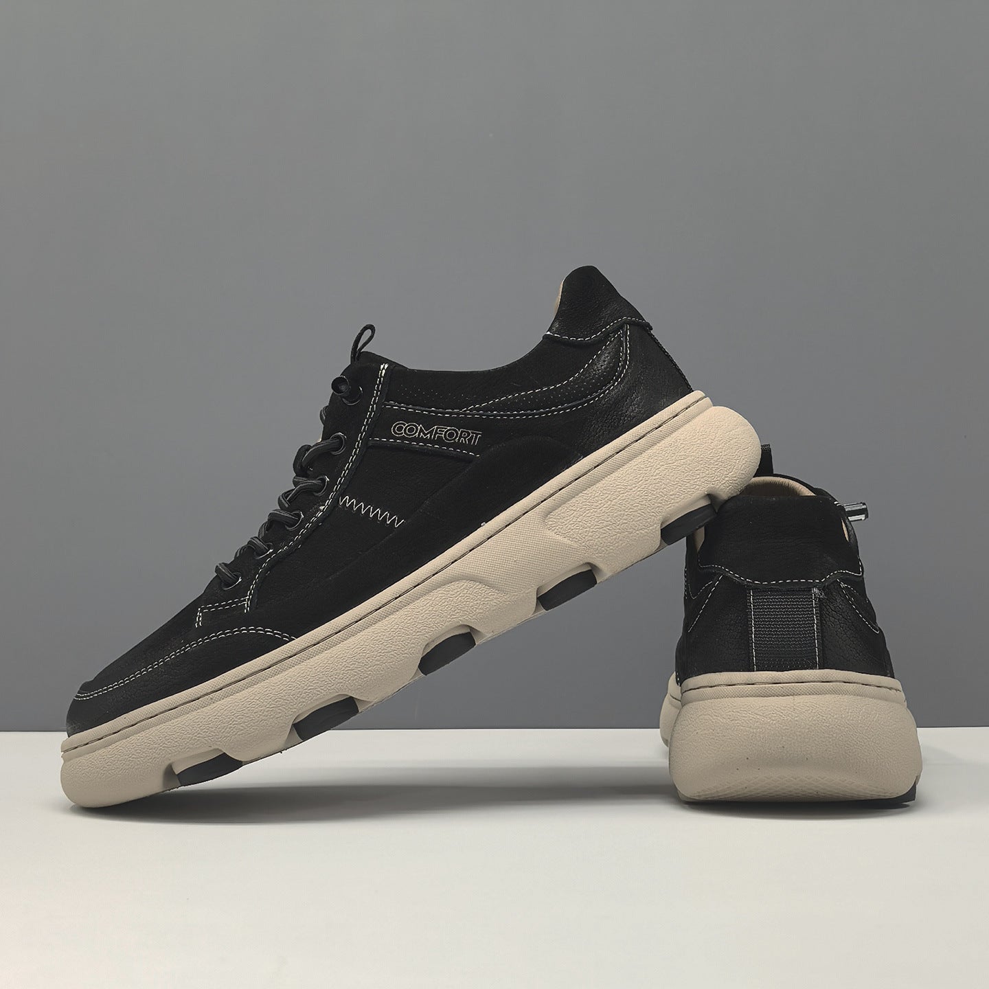 Men's Retro Quilted Leather Slip-on Casual Shoes-RAIIFY