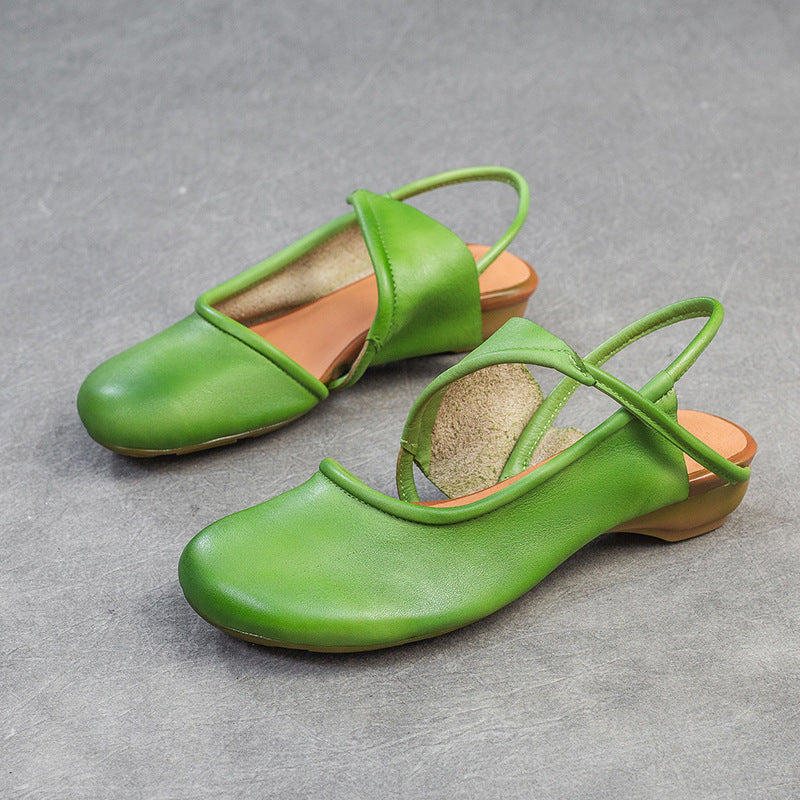 Women Casual Fashion Leather Flat Sandals-RAIIFY