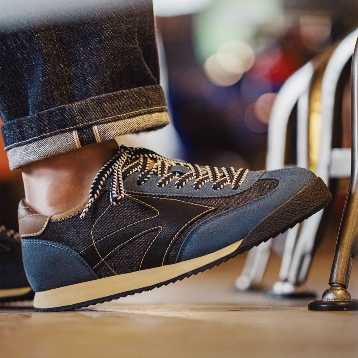 Men's Vintage Navy Casual Training Sneakers-RAIIFY