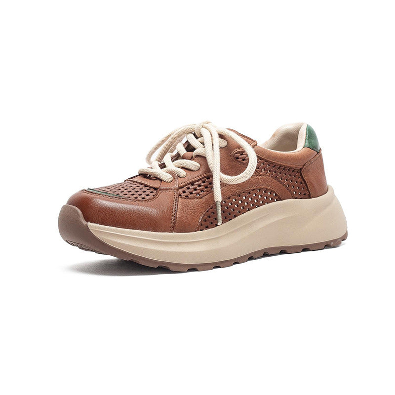 Women's Comfort Leather Hollow Breathable Casual Shoes-RAIIFY