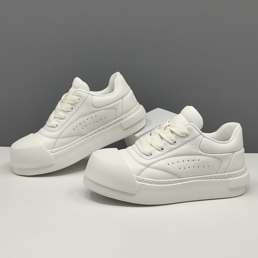 Men Minimalism Solid Quilted Leather Casual Sneakers-RAIIFY