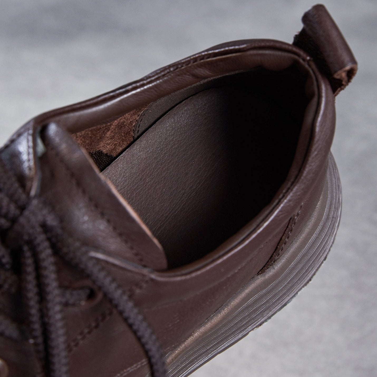 Women's Retro Platform Lace-up Leather Shoes-RAIIFY