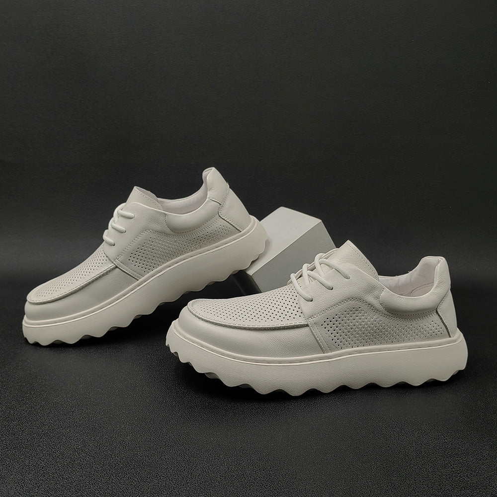 Men Minimalist Hollow Leather Breathable Casual Shoes-RAIIFY