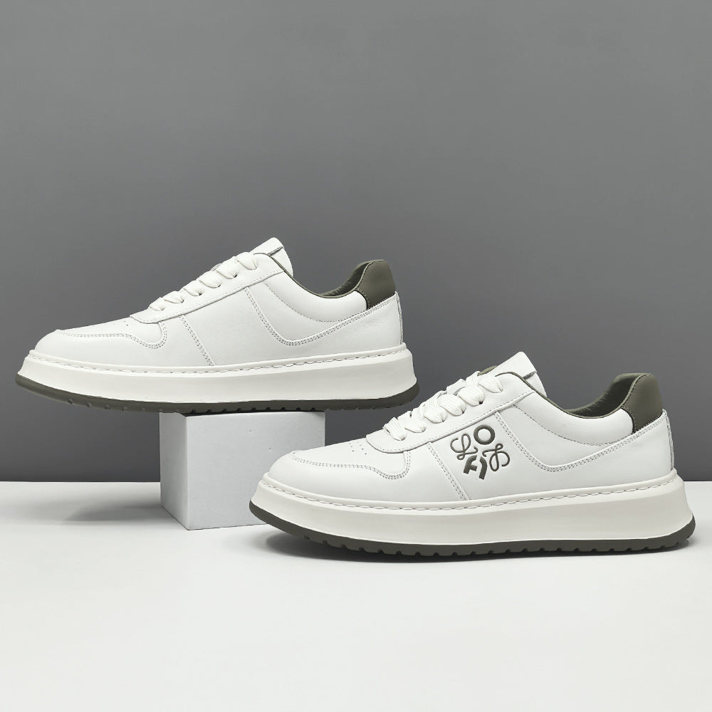 Men Fashion Quilted Leather Breathable Flat Sneakers-RAIIFY