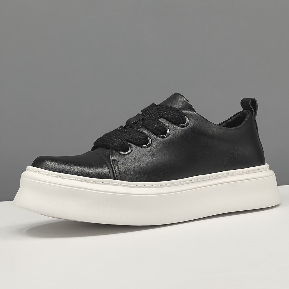 Men Minimalism Plain Cowhide Leather Casual Shoes-RAIIFY