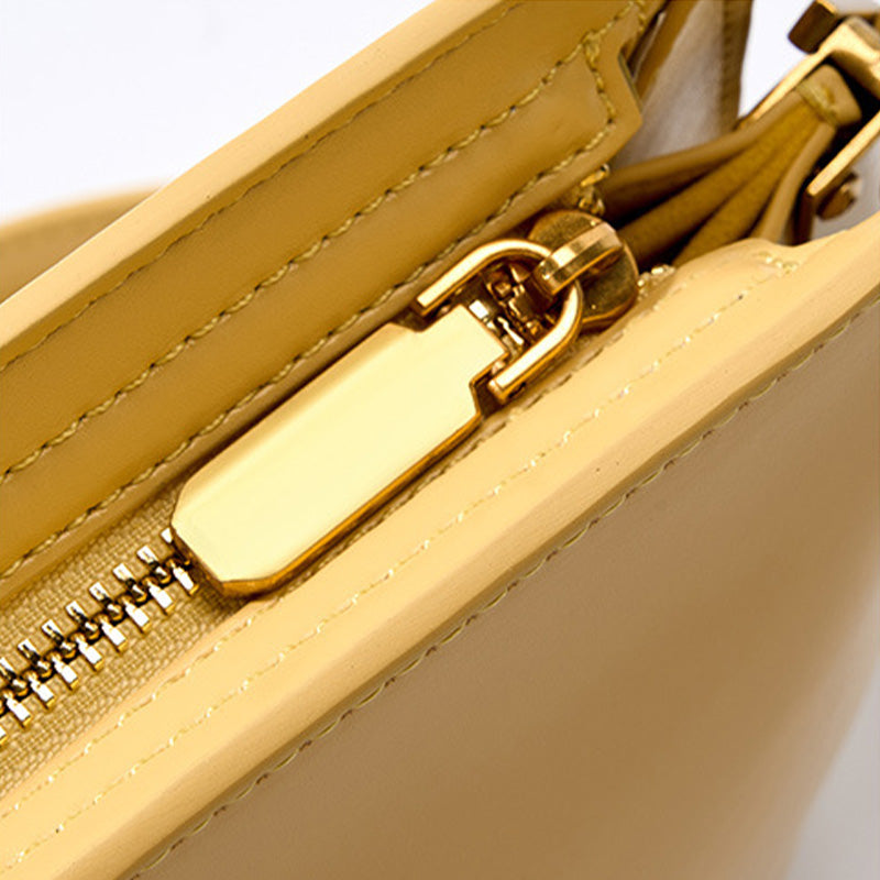 Women Minimalist Solid Leather Shoulder Bag-RAIIFY