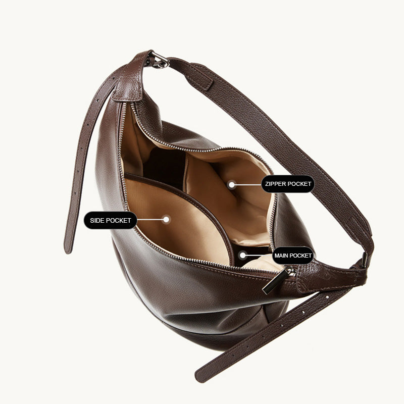 Women's Top-Grain Leather Large Capacity Bucket Bag-RAIIFY