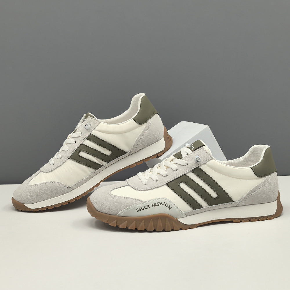 Men Fashion Leather Breathable Canvas Flat Casual Shoes-RAIIFY