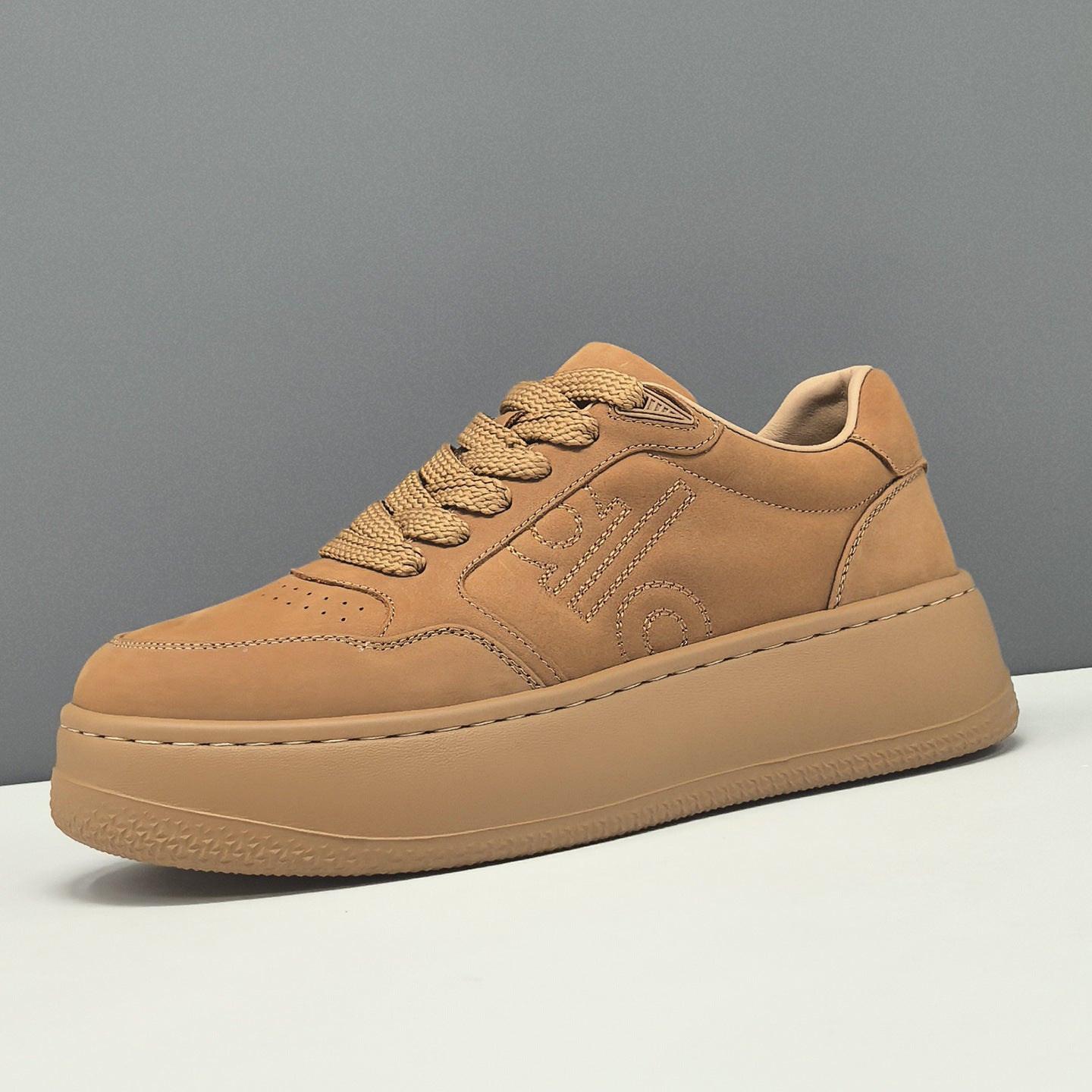 Men's Minimalist Plain Leather Casual Sneakers-RAIIFY
