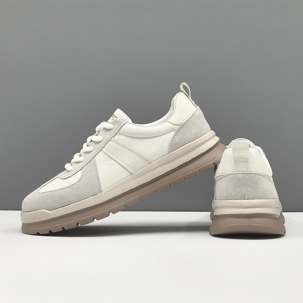 Men Fashion Patchwork Quilted Leather Flat Casual Shoes-RAIIFY