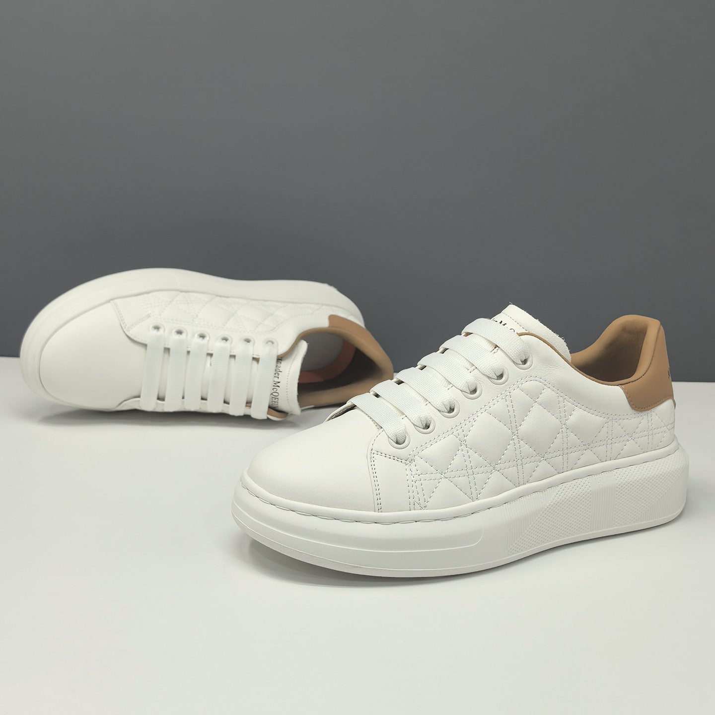 Men's Fashion Quilted Leather Casual Court Sneakers-RAIIFY