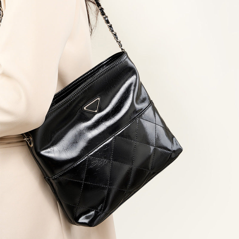 Women Fashion Glossy Leather Soft Cross Body Bag-RAIIFY