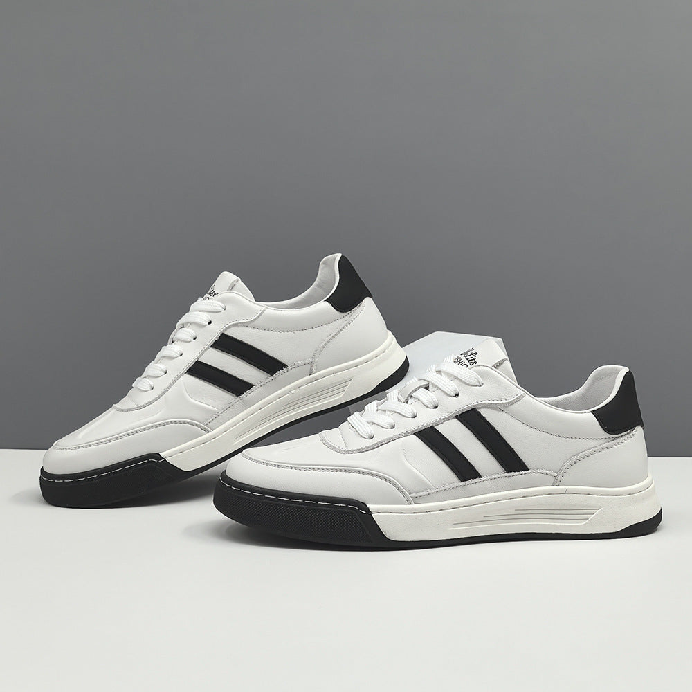 Men Fashion Leather Flat Casual Skate Shoes-RAIIFY