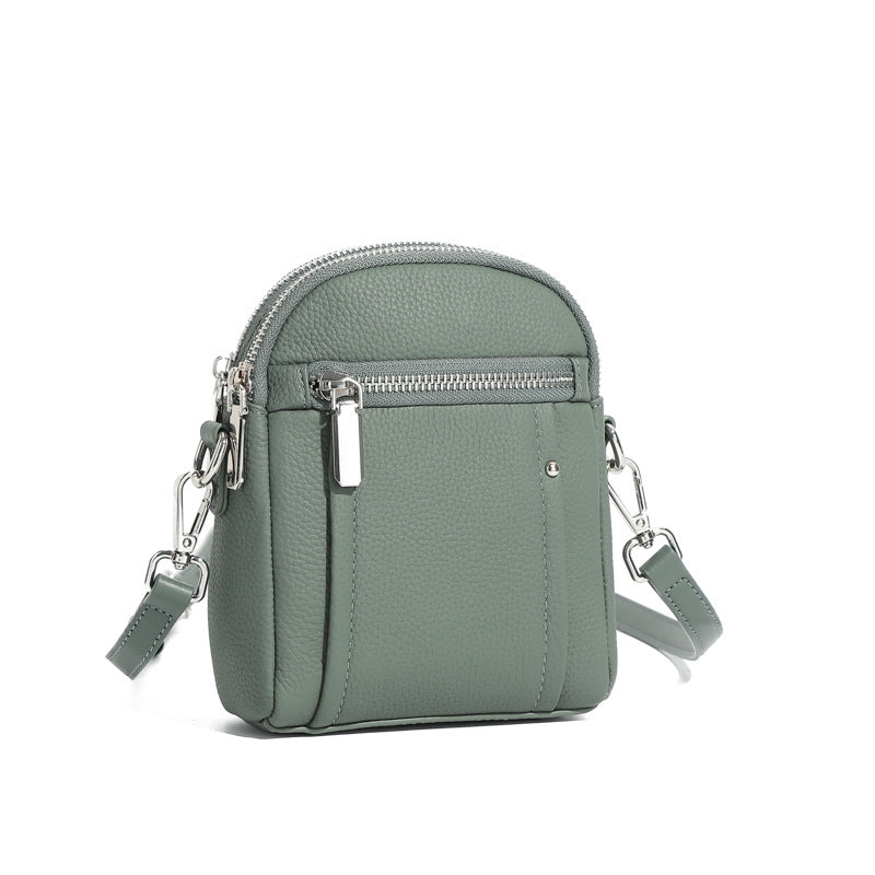 Women's Grain Leather Mini Crossbody Bag-RAIIFY