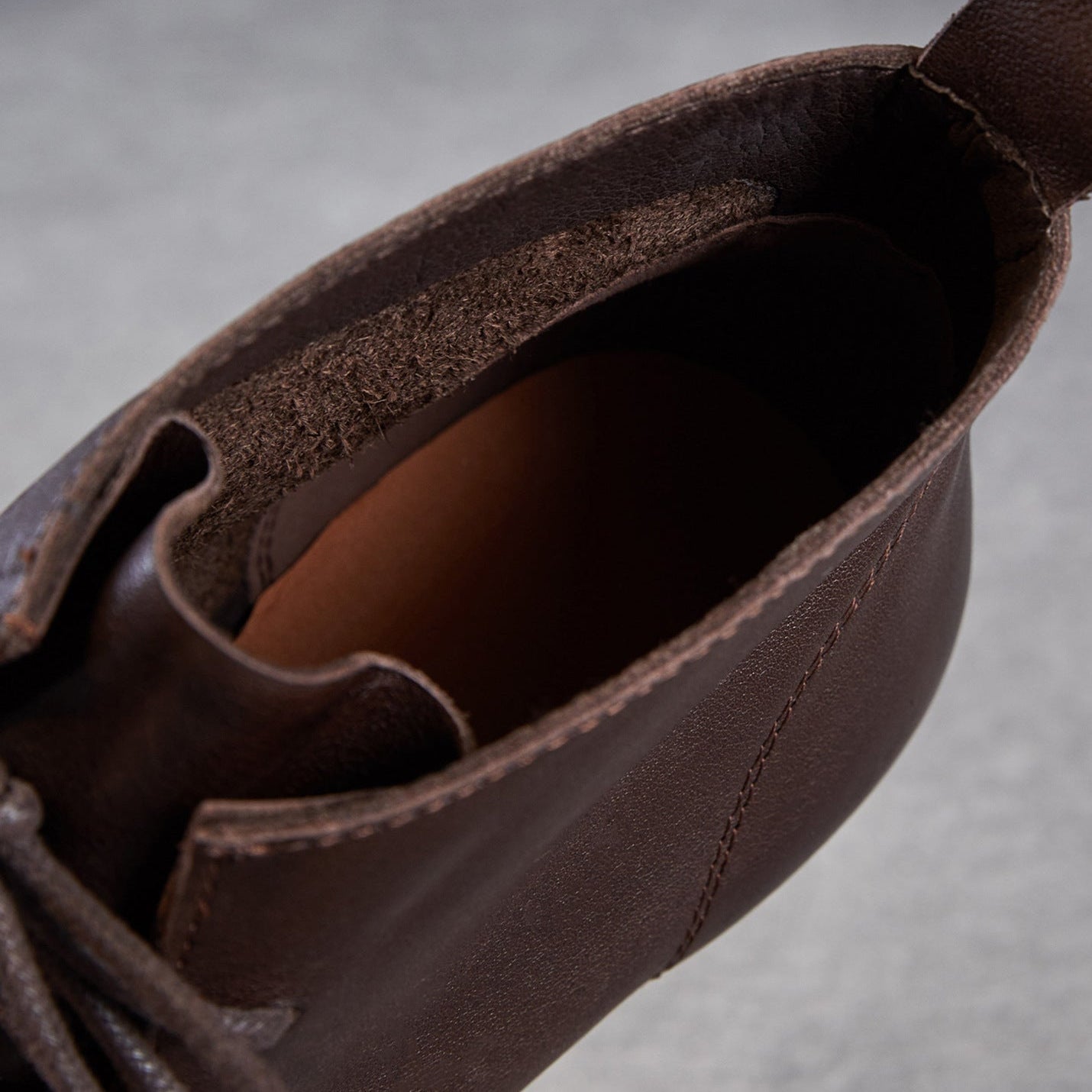 Women's Plain Leather Lace-up Casual Ankle Boots-RAIIFY