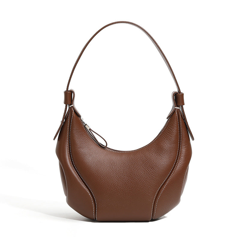 Women's Retro Plain Leather Casual Shoulder Bag-RAIIFY