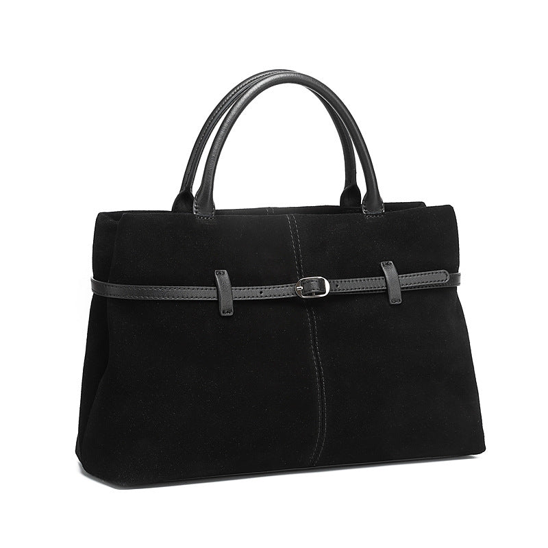 Women’s Suede Leather Retro Satchel Bag-RAIIFY