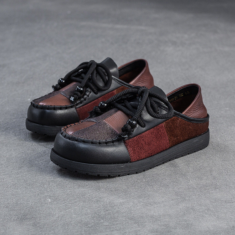 Women's Retro Color-Blocked Flat Casual Shoes-RAIIFY