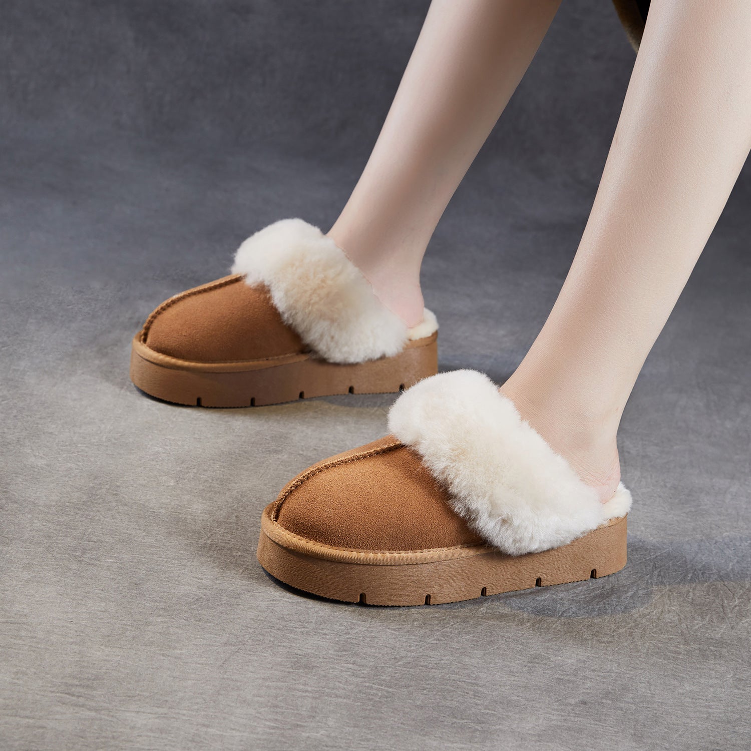 Women's Retro Casual Winter Furred Slipper-RAIIFY