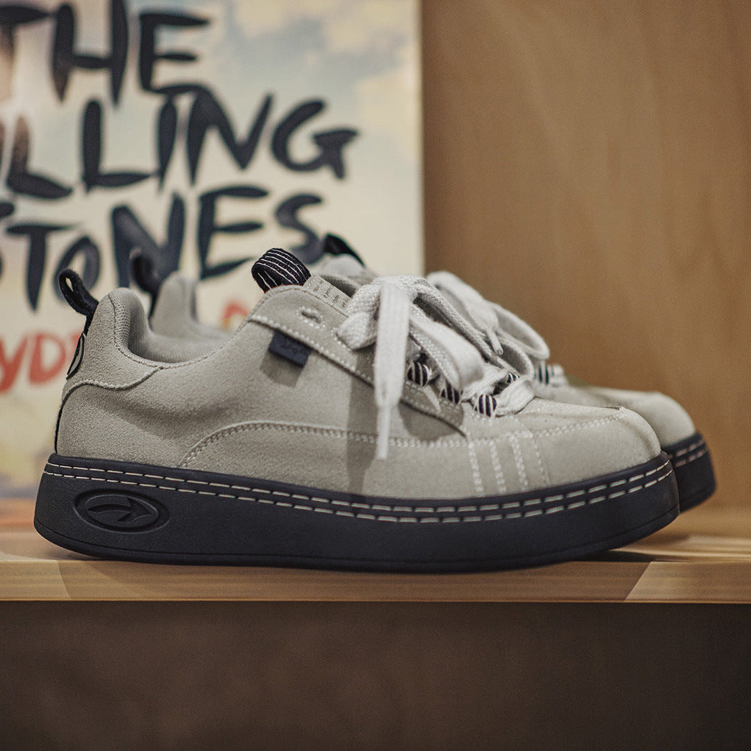 Men's Low Top Casual Leather Skate Shoes-RAIIFY