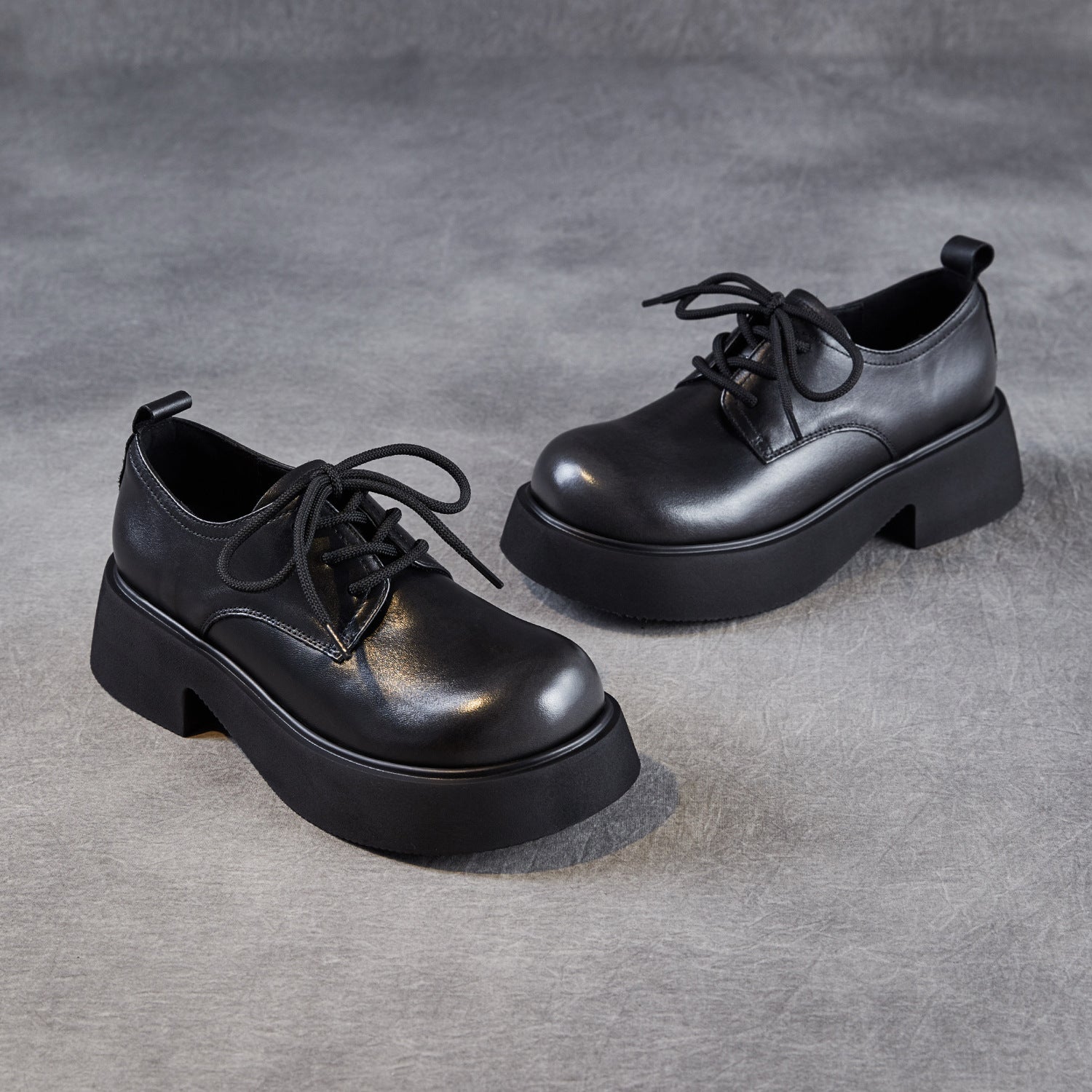 Women's Leather Platform Oxfords Casual Shoes-RAIIFY