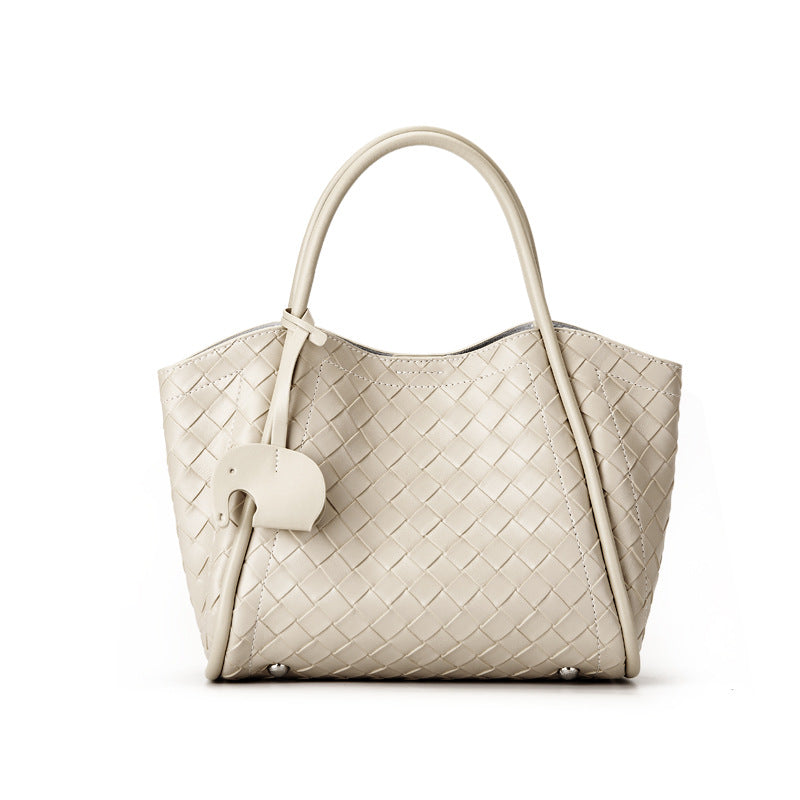 Women’s Retro Woven Leather Casual Tote Bag-RAIIFY