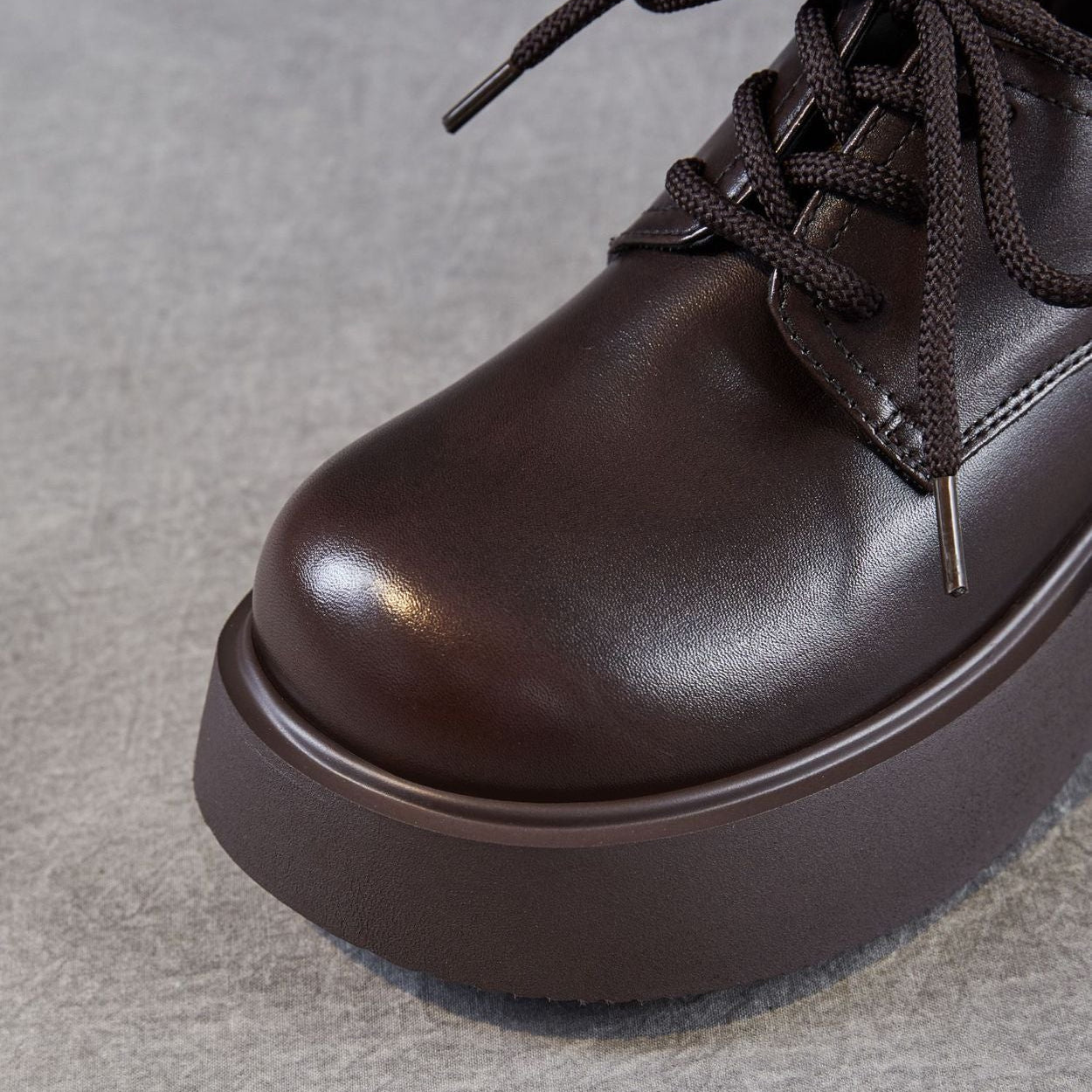 Women's Leather Platform Oxfords Casual Shoes-RAIIFY