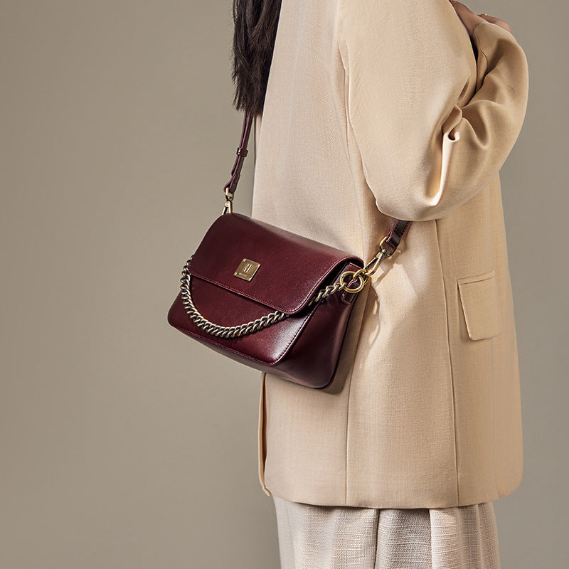 Women's Elegant Fashion Leather Chain Shoulder Bag-RAIIFY