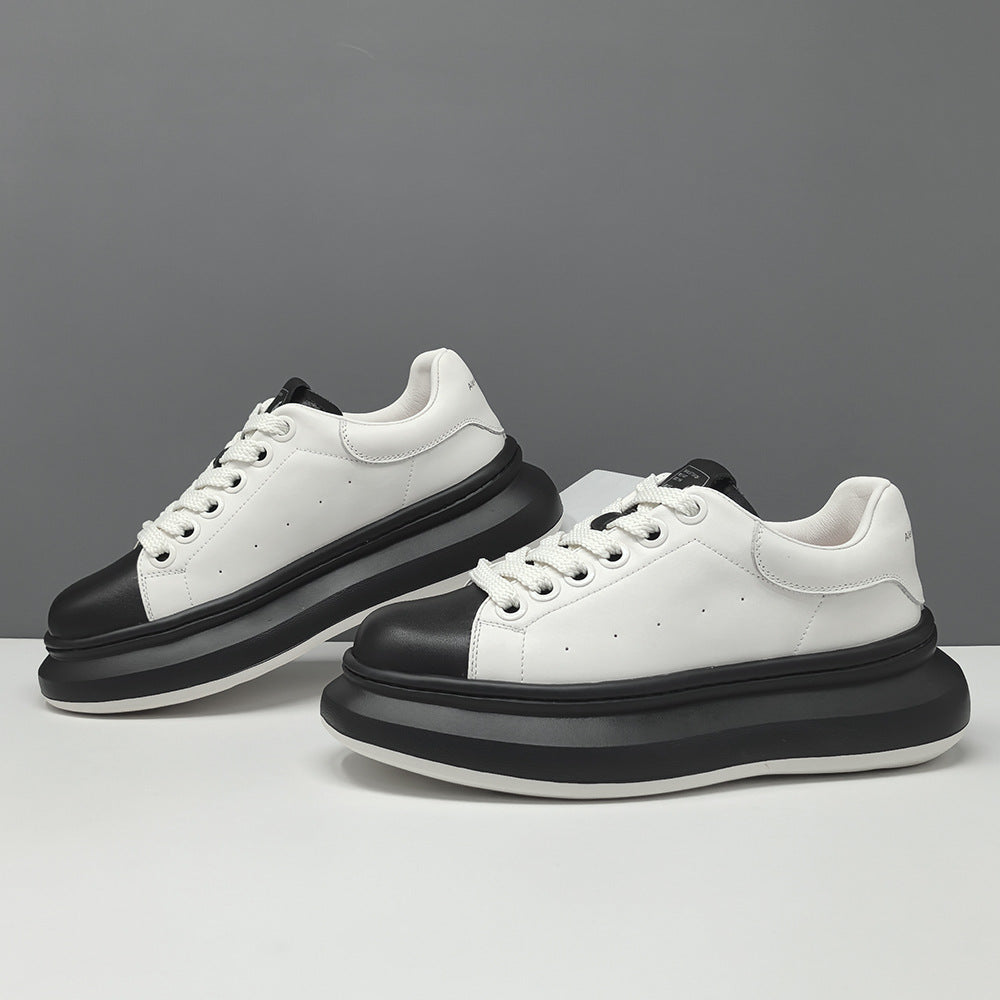 Men's Leather Minimalist Fashion Platform Sneakers-RAIIFY