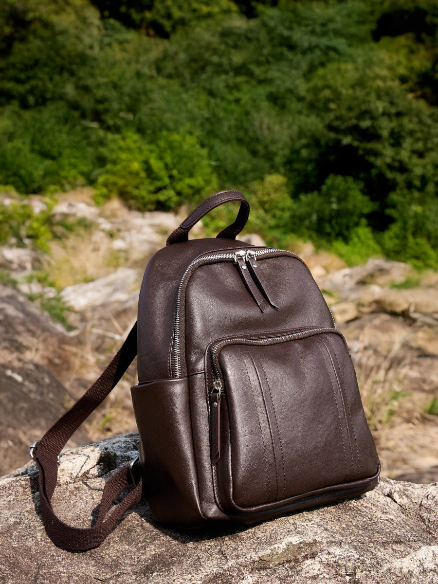 Women Minimalism Classic Leather Casual Backpack-RAIIFY