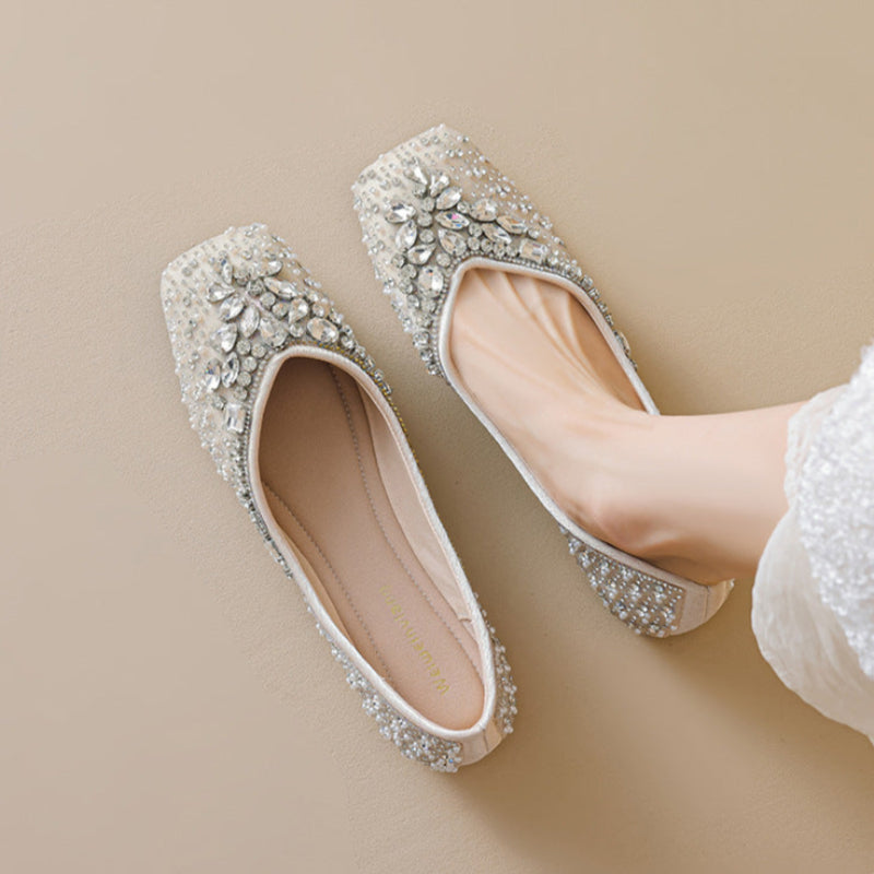 Women's Fashion Elegant Rhinestone Comfort Flats-RAIIFY