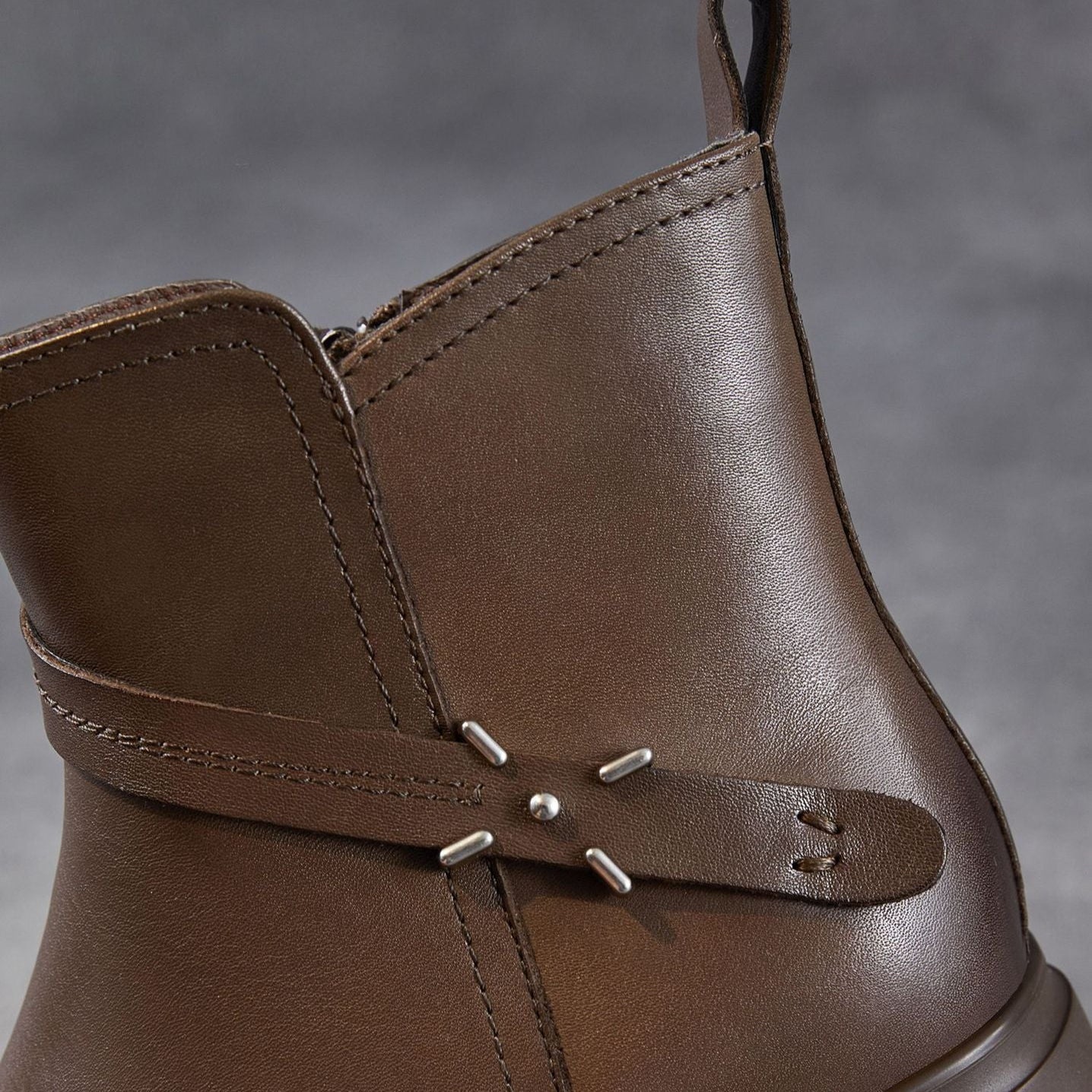 Women's Minimlist Leather Casual Ankle Boots-RAIIFY