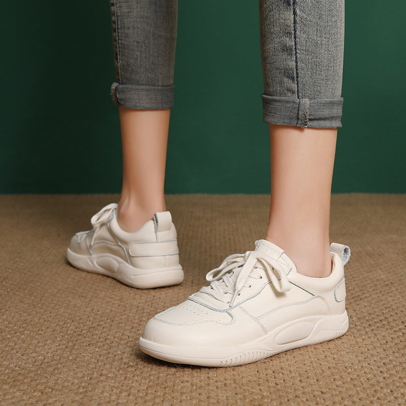 Women's Fashion Plain Quilted Leather Casual Shoes-RAIIFY