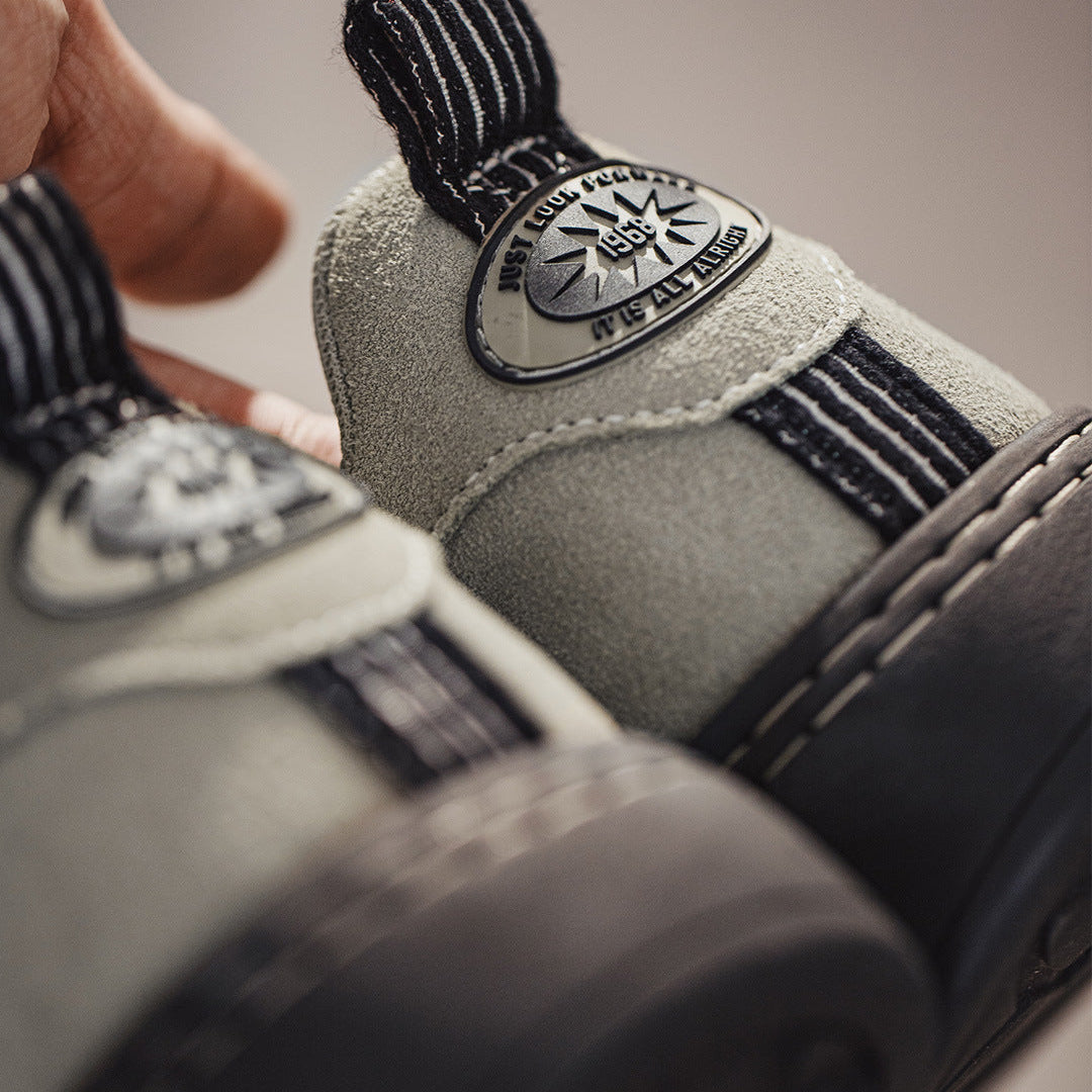 Men's Low Top Casual Leather Skate Shoes-RAIIFY