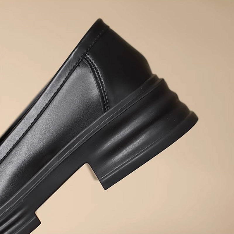 Women Retro Casual Minimalist Soft Thick Soled Loafers-RAIIFY